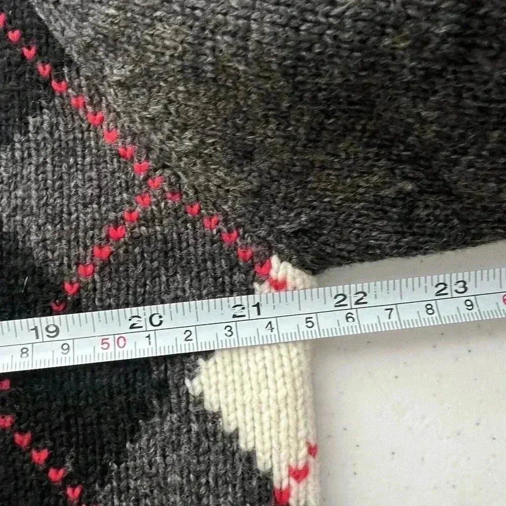 PURSUITS LTD‎ Womens Sz M Argyle Pattern Lambswool Turtle Neck Sweater Preppy